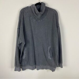 Free People Grey Oversized Cowl Neck Pullover Sweater Gray